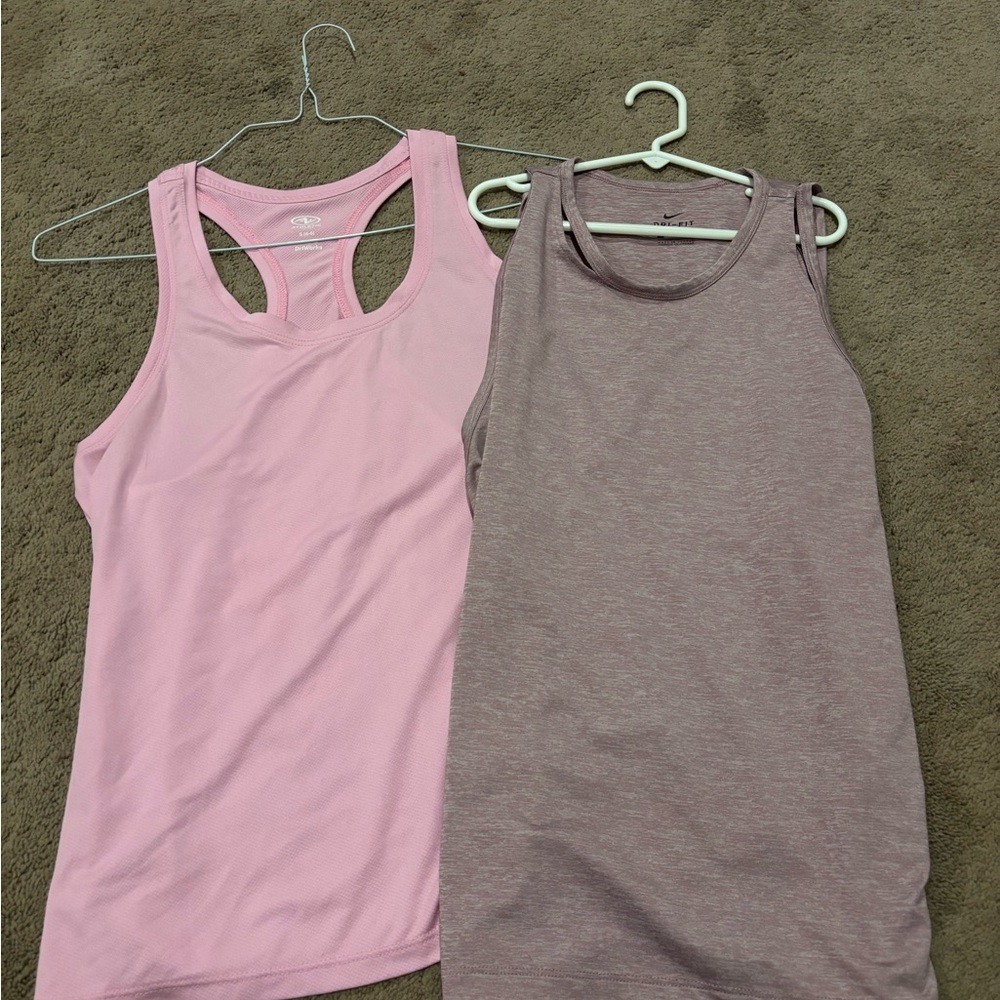 Nike Pink and Mauve Muscle Tees